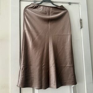 Lululemon Satin Midi Skirt – Bronze / Mocha – Size S (NWT)